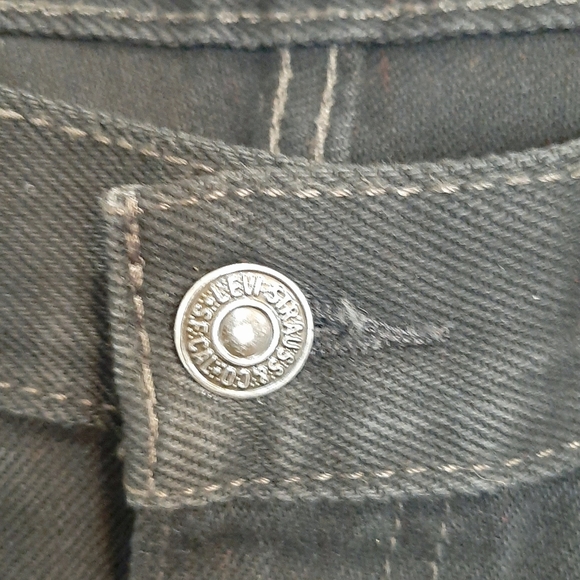 Levi's 505 Black Straight Fit Jeans Size 36 X 30 - Picture 6 of 14